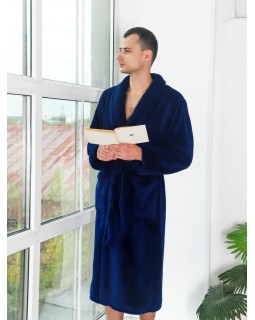 Халат мужской велсофт синий 52Вес: - кг. размер-foto5