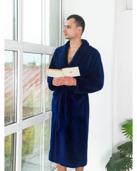 Халат мужской велсофт синий 46Вес: - кг. размер-foto5