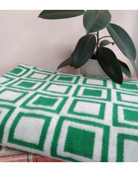 Одеяло 100% хлопок 170x200 квадраты зеленый 400гр 