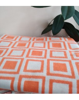 Одеяло 100% хлопок 200x200 квадраты оранжевый 400гр 