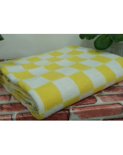 Одеяло байковое 100х140 Желтая крупная клетка 100% хлопок 
