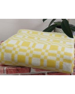 Одеяло байковое 100х140 Желтая мелкая клетка 100% хлопок 