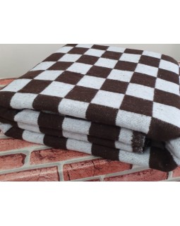 Одеяло байковое 100х140 коричневая клетка крупная 100% хлопок 