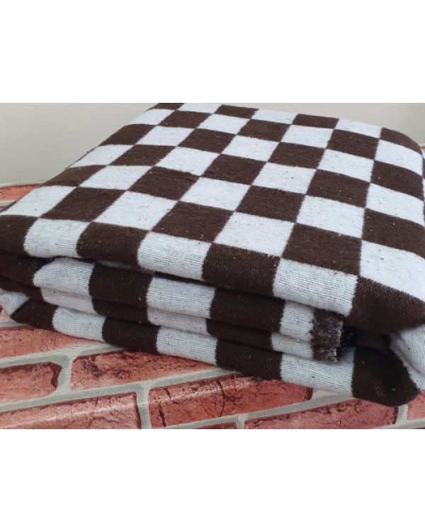 Одеяло байковое 100х140 коричневая клетка крупная 100% хлопок