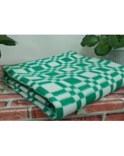 Одеяло байковое 100х140 Зеленая мелкая  клетка 100% хлопок 